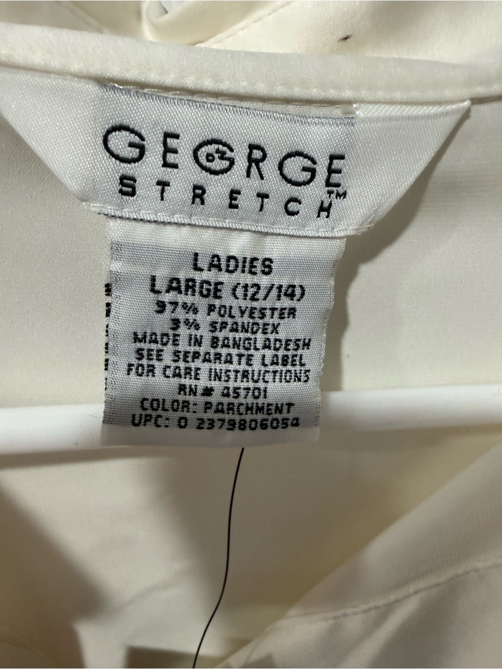 George Ivory Stretch Satin Button-Up Top - Picture 4 of 10